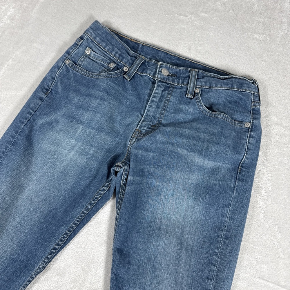 Levis 511 Jean Mens 30X32 (28X29) Blue Slim Straight Mid Rise Distressed